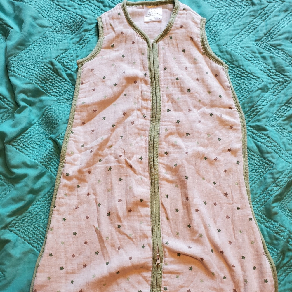 SOLD NEW Aden + Anais green stars sleeping sack bag